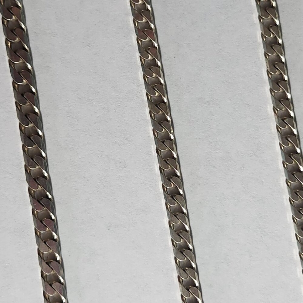 Sterling Silver Curb Chain Necklace and Bracelet set - Picture 7 of 10
